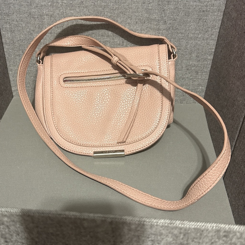 Chic Pink Crossbody Bag with Saddle Shape